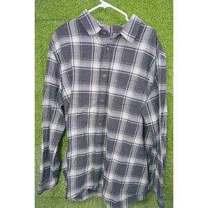 GAP Black and White Flannel Button Up Shirt -‎ Men's Size XXL